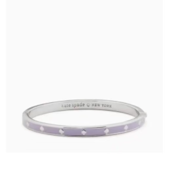 kate spade Jewelry - Kate Spade Lilac Spot the Spade Enamel Hinged Bangle